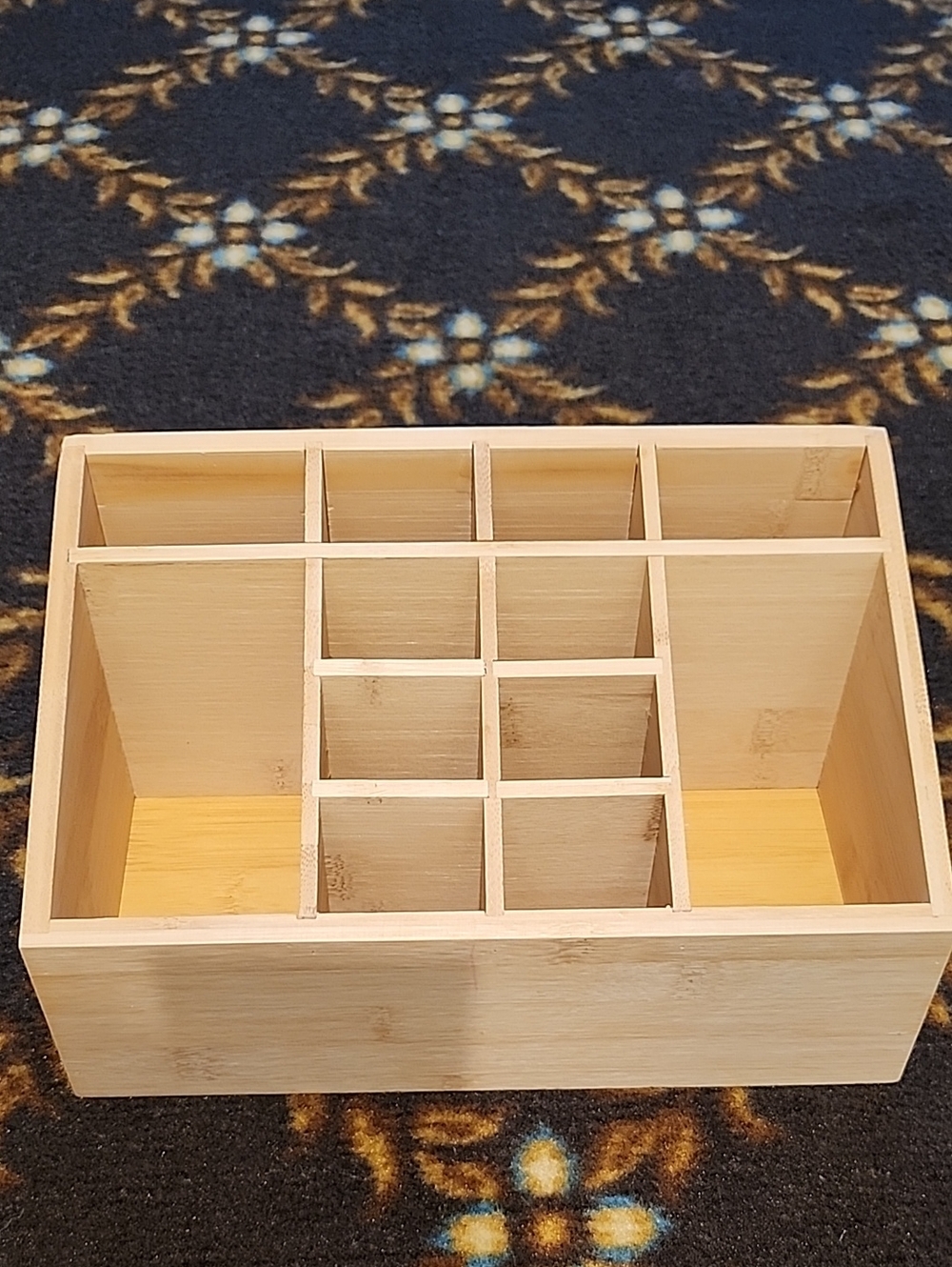 Natural Bamboo Desk Organizer with Multiple Compartments